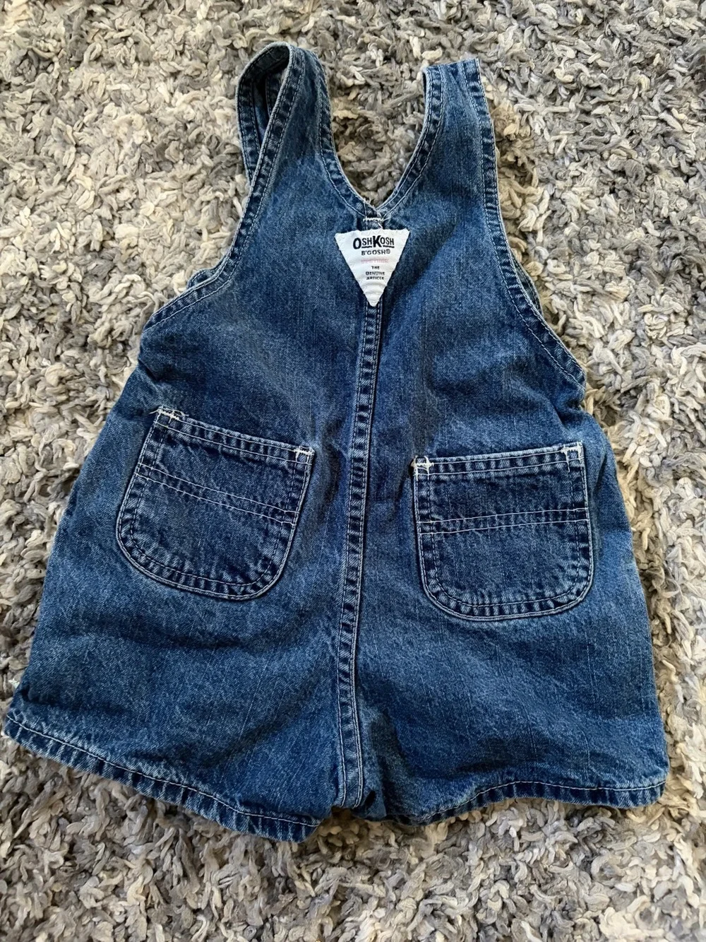 Oshkosh B'Gosh Vestbak Overalls Shortalls Girls size 18 mos Blue Denim